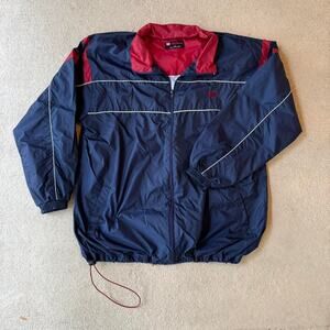 Men's L Navy and Red Wilson Windbreaker Jacket